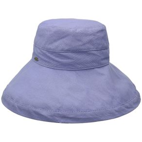 Dorfman-Pacific Cotton Upturn Sun Big Brim Women\'s Hat 917528-Perwinkle  Size one size fits most, perwinkle