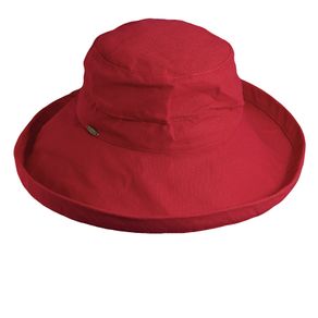 Dorfman-Pacific Cotton Upturn Sun Big Brim Women\'s Hat 917531-Red  Size one size fits most, red