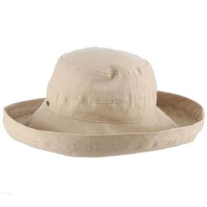 Dorfman-Pacific Cotton Upturn Sun Big Brim Women\'s Hat 917533-Taupe  Size one size fits most, taupe