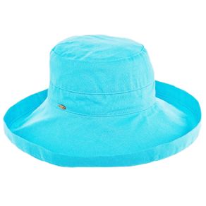 Dorfman-Pacific Cotton Upturn Sun Big Brim Women\'s Hat 917534-Turquoise  Size one size fits most, turquoise