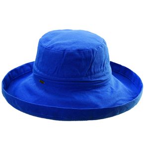 Dorfman-Pacific Cotton Upturn Sun Big Brim Women\'s Hat 933104-Royal  Size one size fits most, royal
