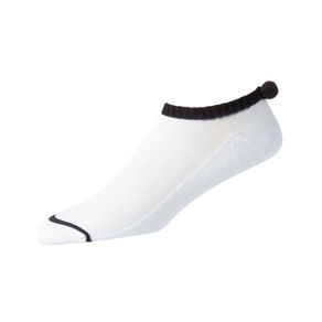 FootJoy Women\'s ProDry Lightweight Pom Pom Socks 945780-White/Black  Size sizes 6-9, white/black
