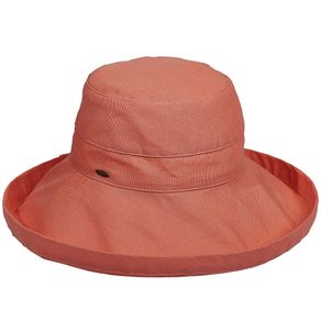 Dorfman-Pacific Cotton Upturn Sun Big Brim Women\'s Hat 953808-Grapefruit  Size one size fits most, grapefruit