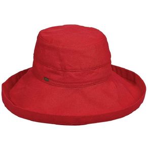 Dorfman-Pacific Cotton Upturn Sun Big Brim Women\'s Hat 953813-Poppy  Size one size fits most, poppy