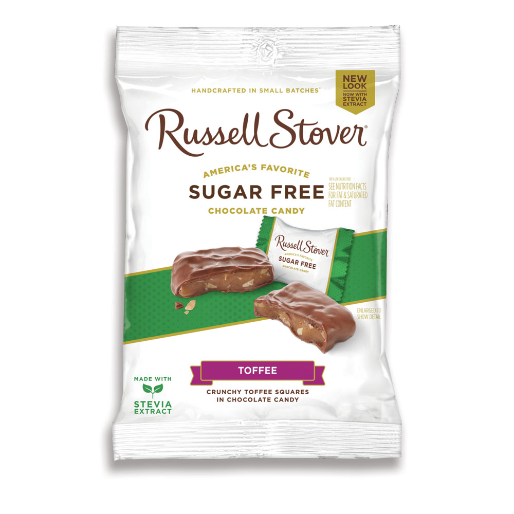 sugar free toffee squares, 3 oz. bag | caramels, toffees and taffys | chocolates | by russell stover