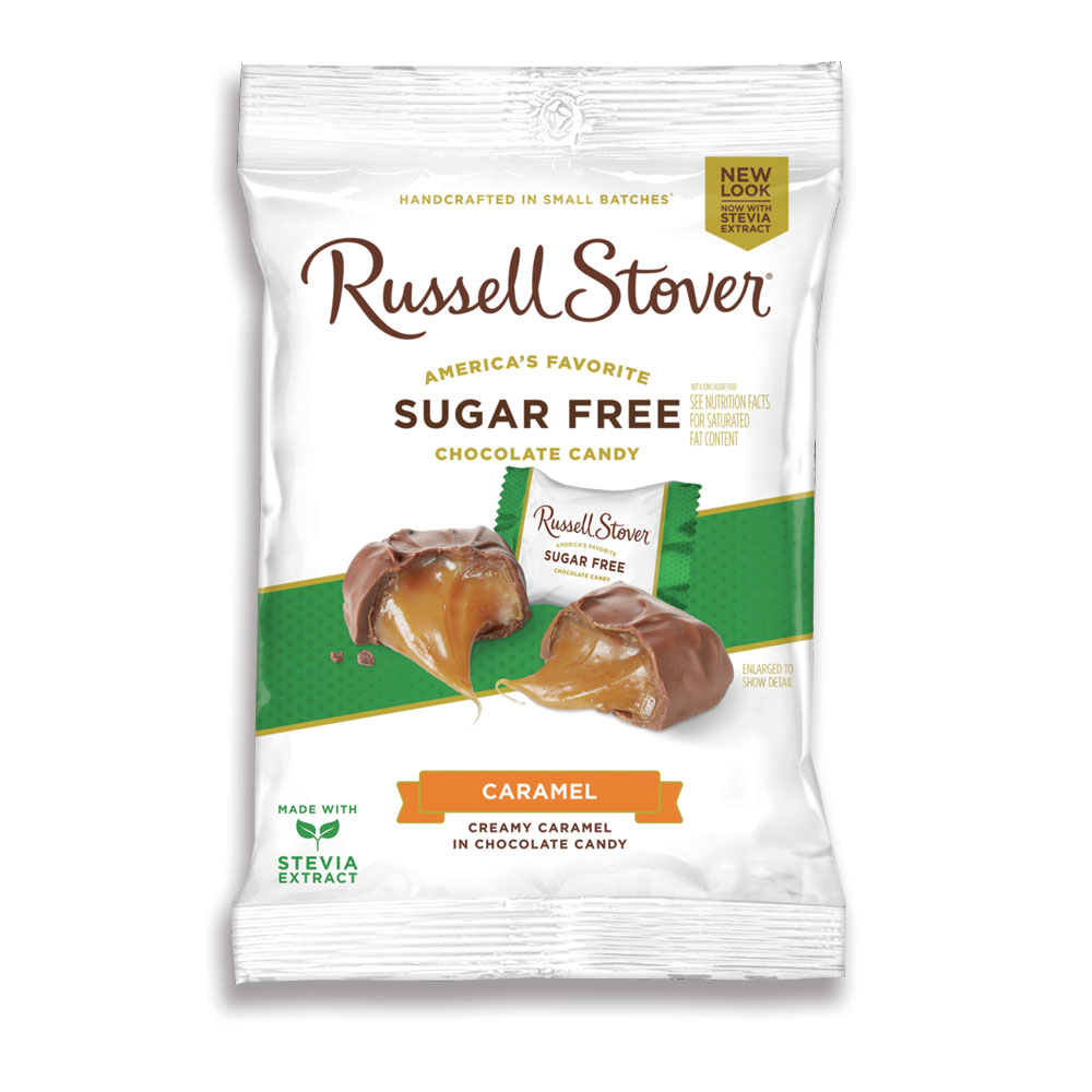 sugar free caramels, 3 oz. bag | caramels, toffees and taffys | chocolates | individually wrapped | by russell stover