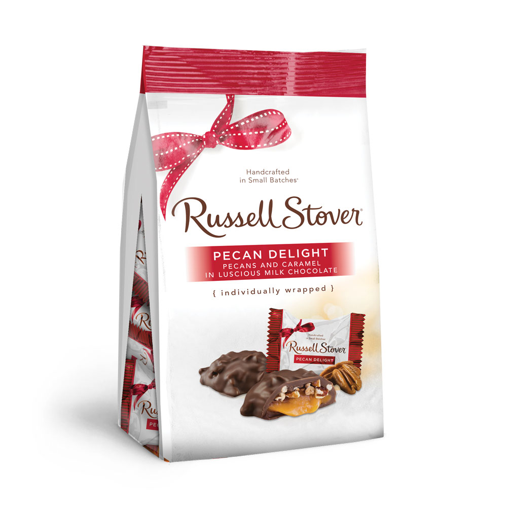milk chocolate pecan delight favorites, 5.4 oz. bag | chocolates | by russell stover