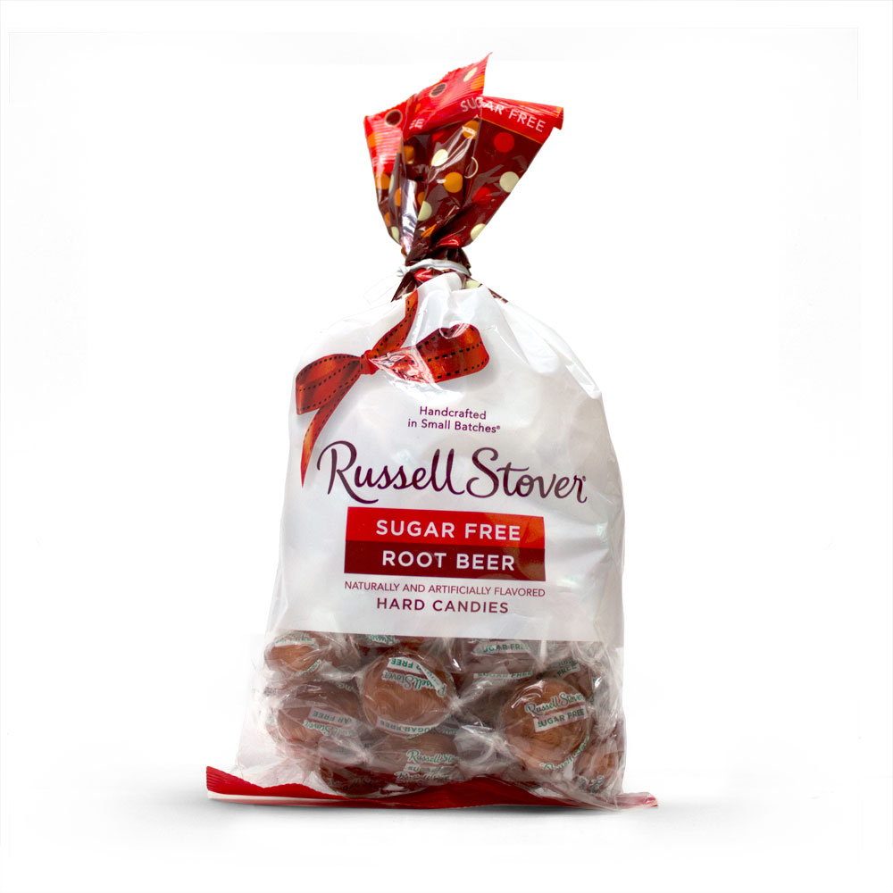 sugar free root beer hard candies, 12 oz. bag | chocolates | individually wrapped | by russell stover