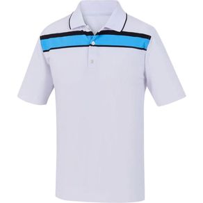 FootJoy Juniors\' Lisle Chest Stripe Knit Polo 983531-White  Size lg, white
