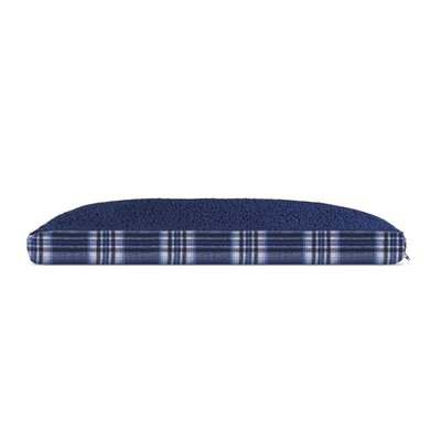 Evie Faux Sheepskin and Plaid Deluxe Dog Pillow Archie & Oscar Color: Midnight Blue, Size: Large (36