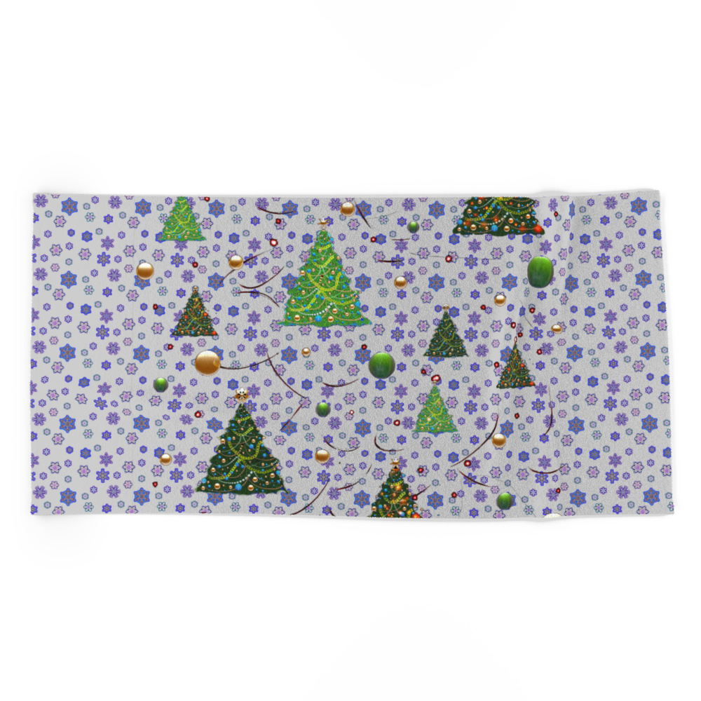 Christmas Trees 1 Beach Towel by rudzina