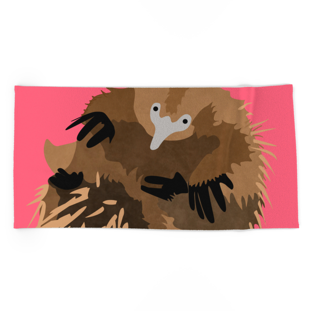 Echi the Echidna Beach Towel by mandilylove