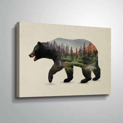 'The North American Black Bear' Graphic Art Print on Canvas ArtWall Size: 12
