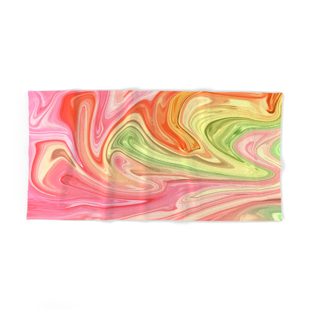Bright Color Mix Marble Bath Towel by createdprototype