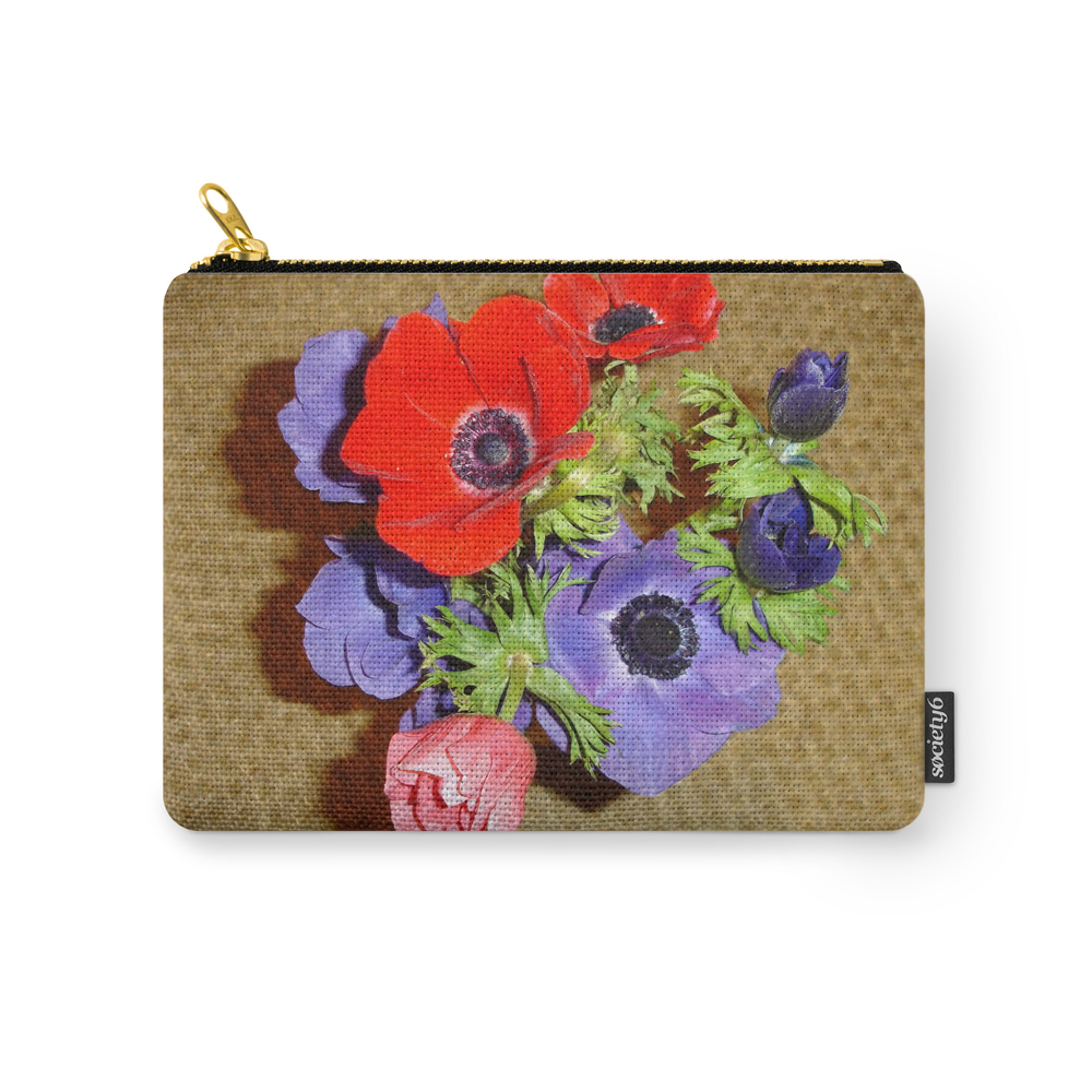 Un Bouquet D'anemones Carry-All Pouch by michledouel