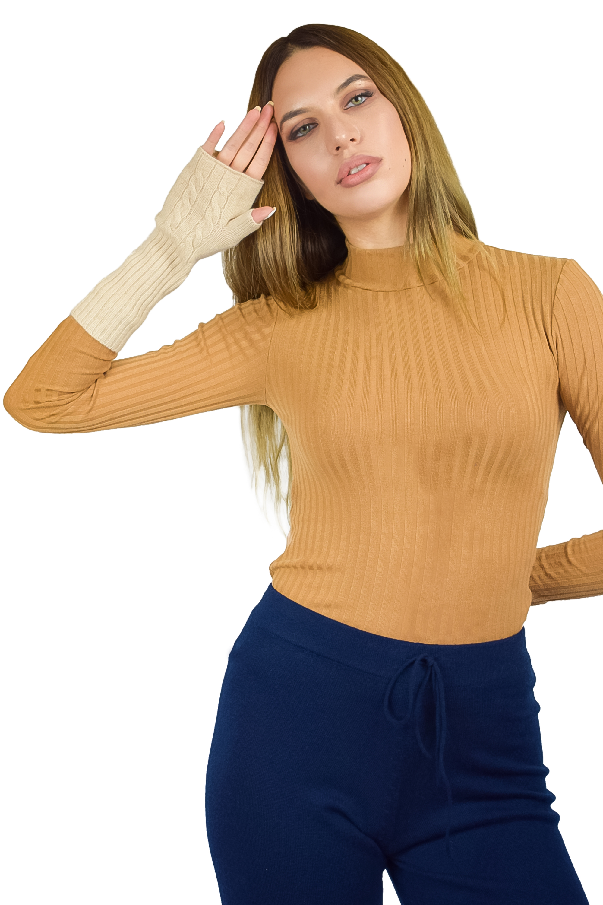 Pure Cashmere Half Gloves
