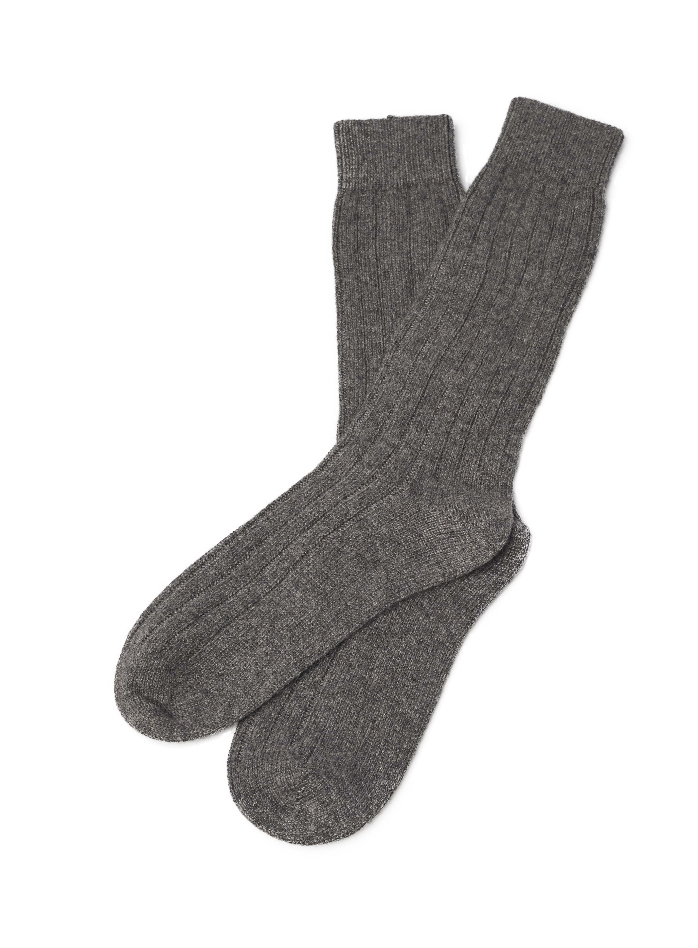 Pure Cashmere Socks (Charcoal, Large/Extra Large)