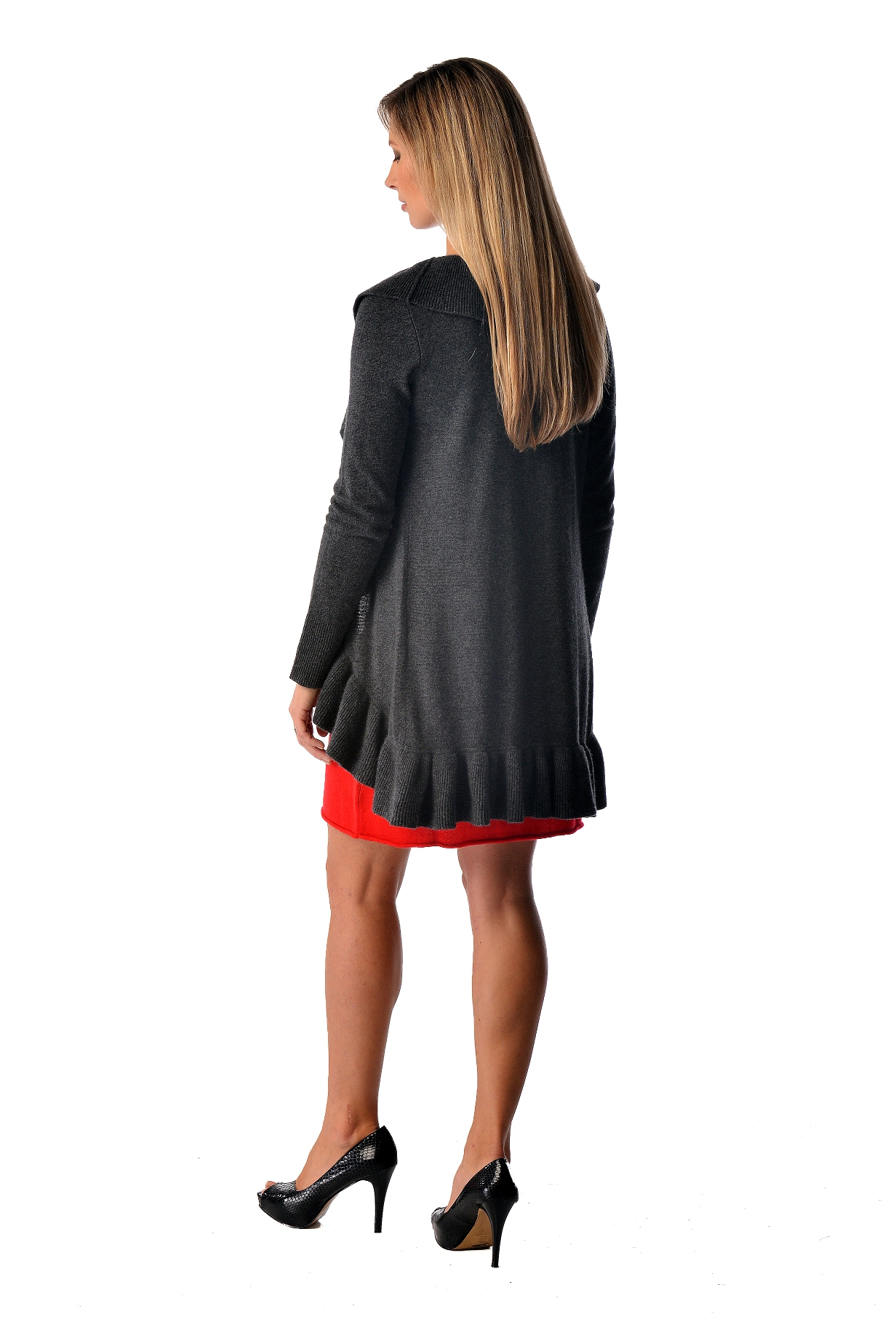 Women\'s Falbala Pure Cashmere Sweater (Faded Pewter, Medium)