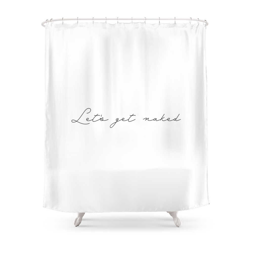 Let's Get Naked Shower Curtain by inktrap