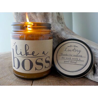 Like A Boss Personalized Honeysuckle Jasmine Scented Jar Candle Define Design Etc.