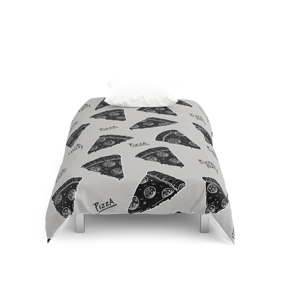 Pizza Party Duvet Cover by judithbalaguero