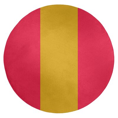 NHS National Hockey Stripes Red Area Rug East Urban Home Rug Size: Round 5'