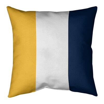 Nashville Hockey Striped Pillow Cover East Urban Home Color: Gold/White/Blue, Size: 18