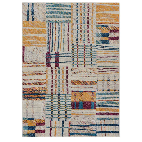 Well Woven Vettore May Modern Geometric Squares & Lines Multi Area Rug