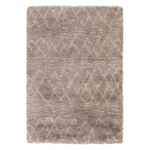 Bohemian BHS-0057826 Polyester Taupe Diamond Accent Rug | 6'7
