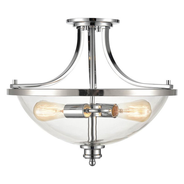 Millennium Lighting 2 Lights Metal Semi-Flush Mount Light, Chrome