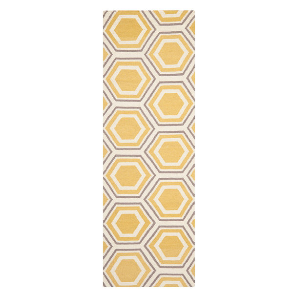 Safavieh Dhurries Dhu202A Ivory, Yellow Area Rug