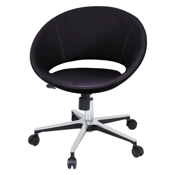 Crescent Office Chair, Aluminum Base, Black Ppm