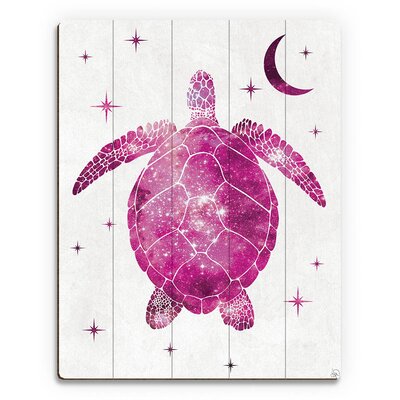'Pink Space Turtle' Graphic Art Plaque Click Wall Art Size: 24