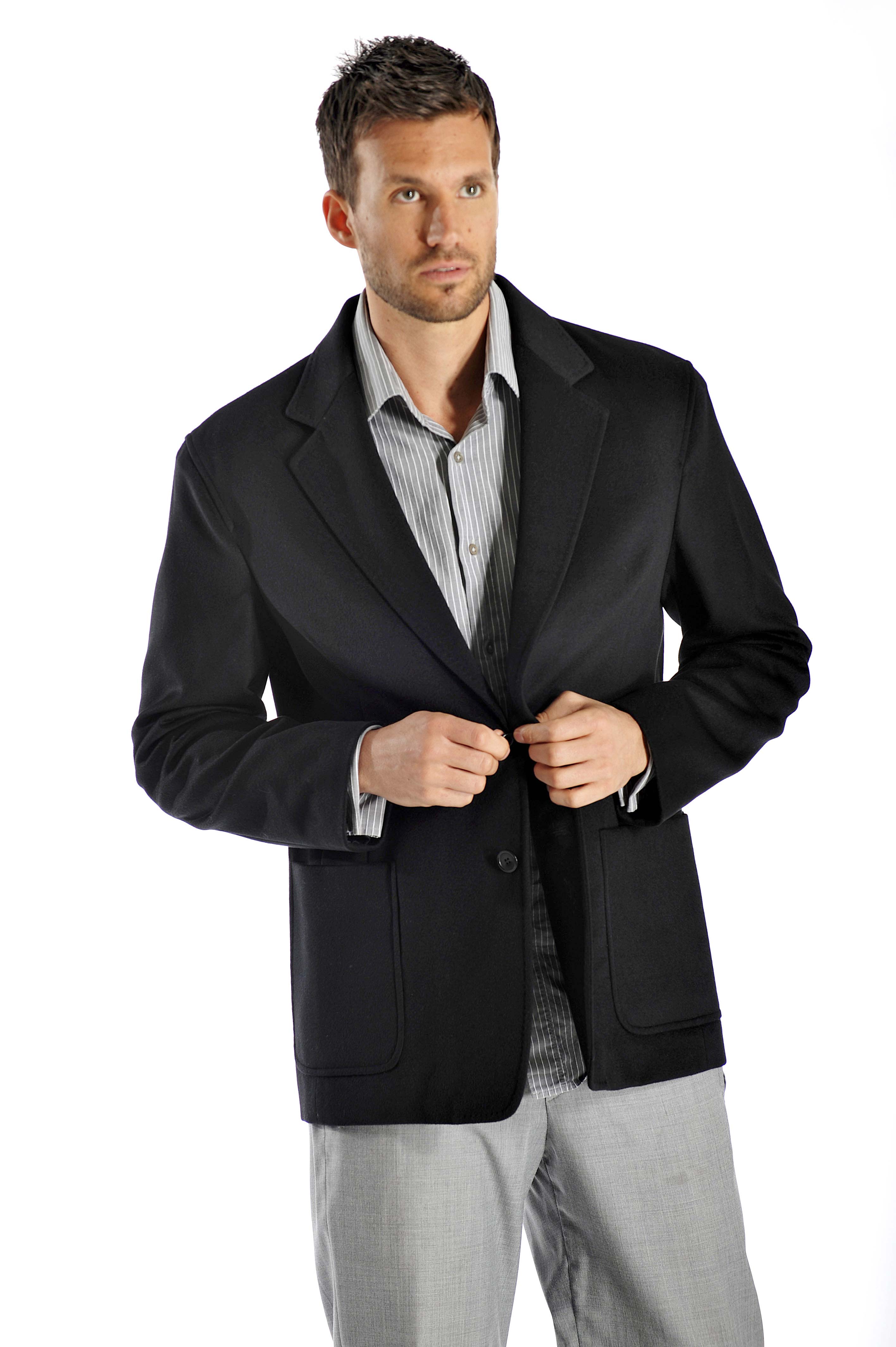 Cashmere Sport Coat for Men (Black, 40)