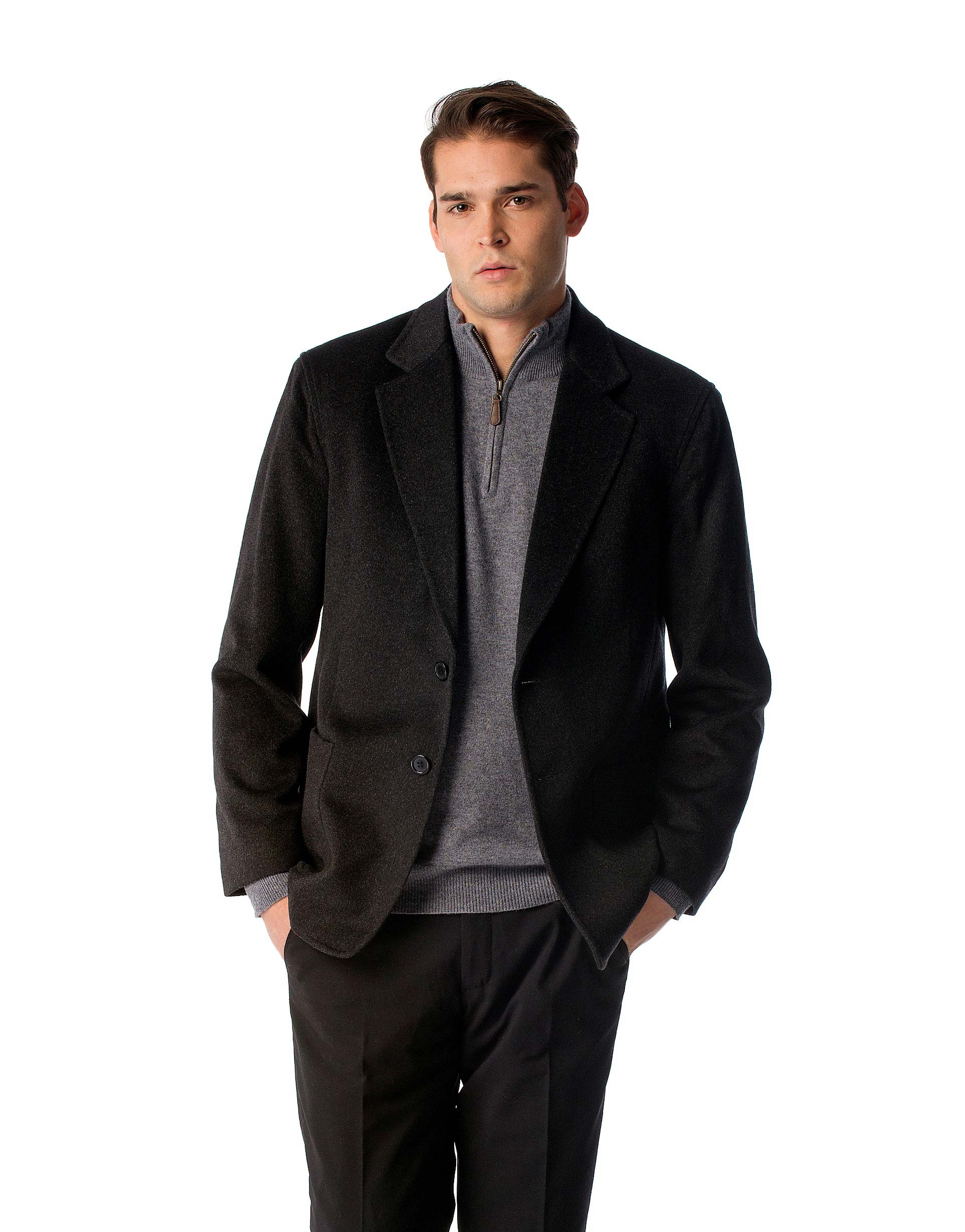 Cashmere Sport Coat for Men (Charcoal, 38)