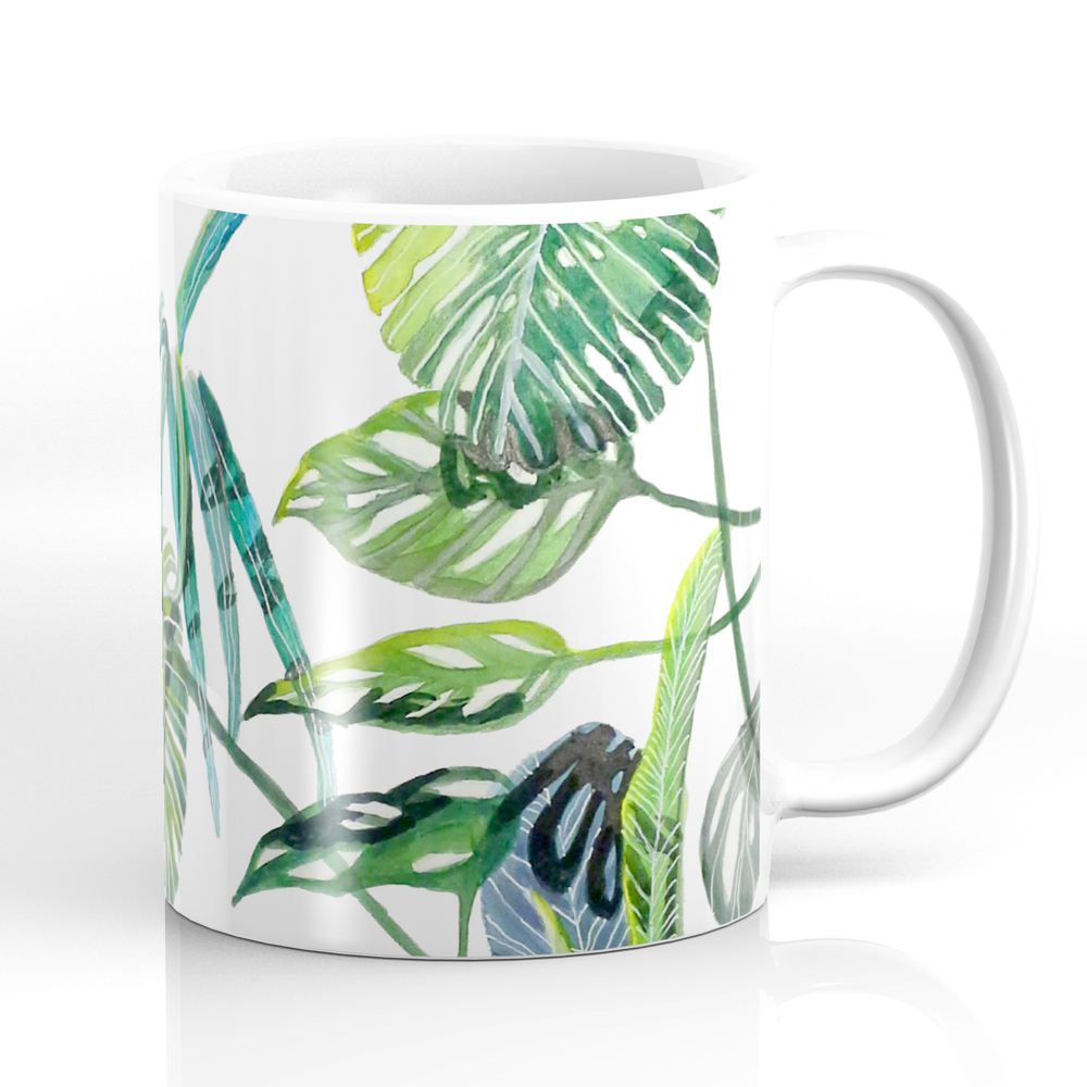 Green Palms Mug by annaaktaeva