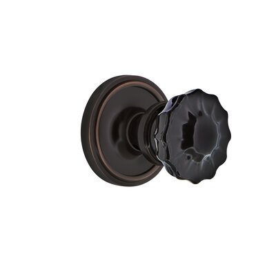 Black Crystal Passage Door Knob with Classic Rosette Nostalgic Warehouse Finish: Timeless Bronze, Backset: 2 3/4