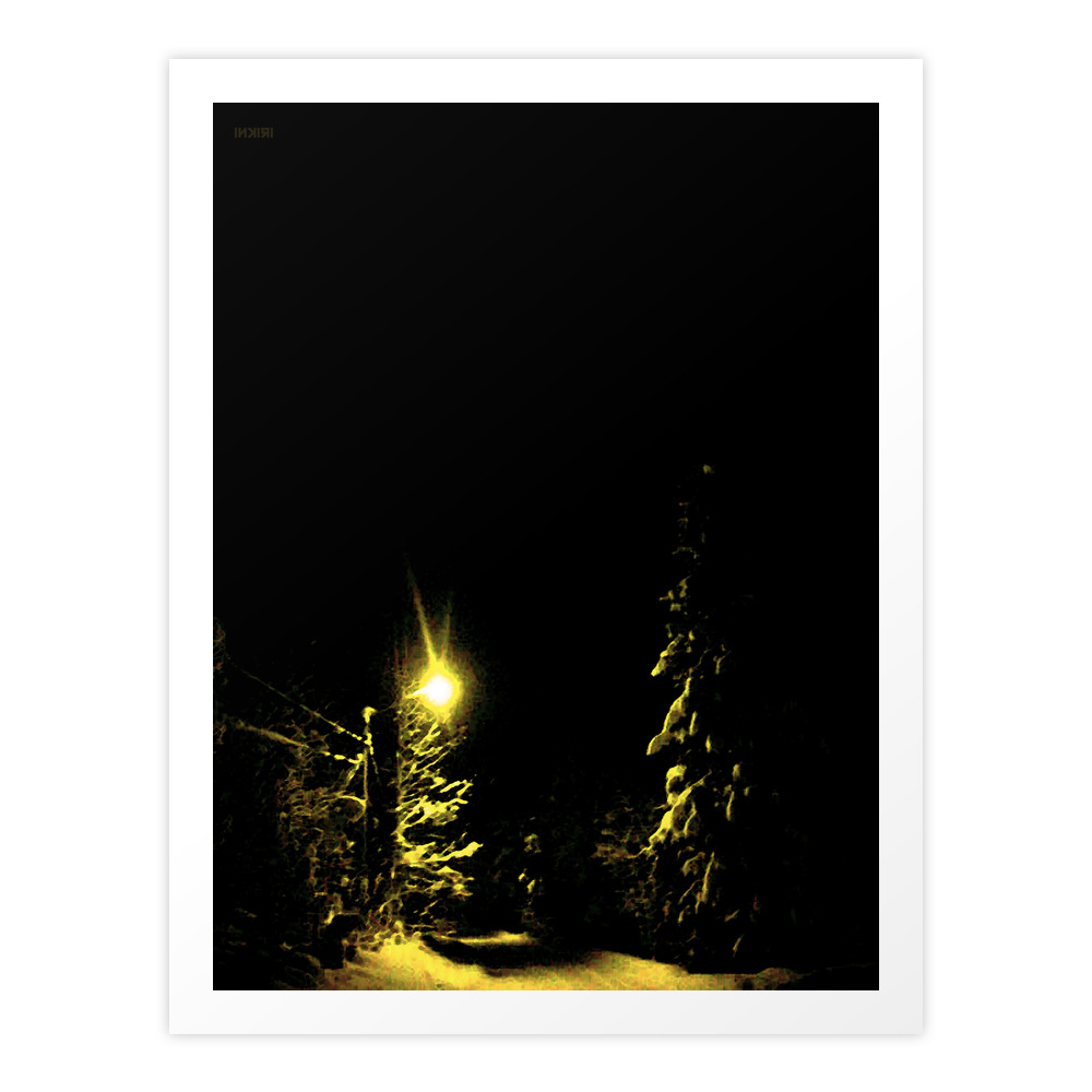 Just A Walking Winter Corner Art Print by inkiri