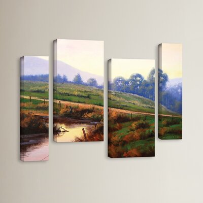Afternoon Glow 4 Piece Painting Print on Wrapped Canvas Set Red Barrel Studio® Size: 36