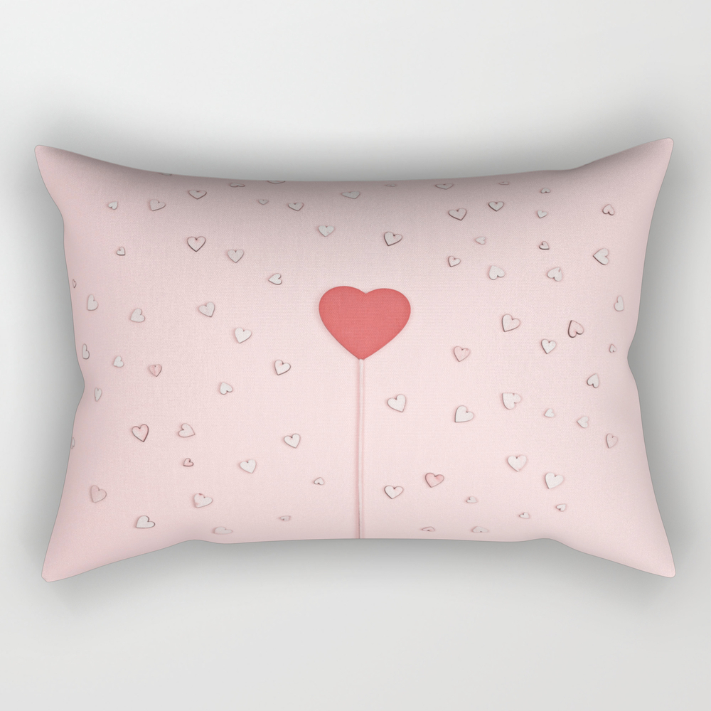 Abstract Pastel Valentine's Day Card Rectangular Pillow by kirayan