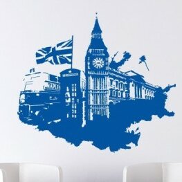 London Streetart Wall Decal Style and Apply Color: Orange, Size: 39