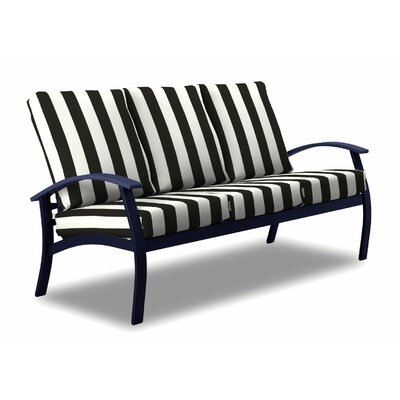 Belle Isle Patio Sofa with Cushions Telescope Casual Frame Color: Navy, Cushion Color: Cabana Classic