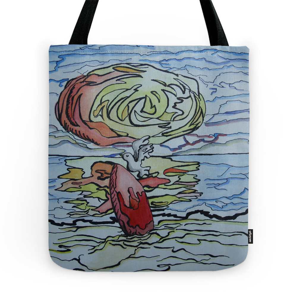 Cracking Sunset Tote Bag by ilovethequirky
