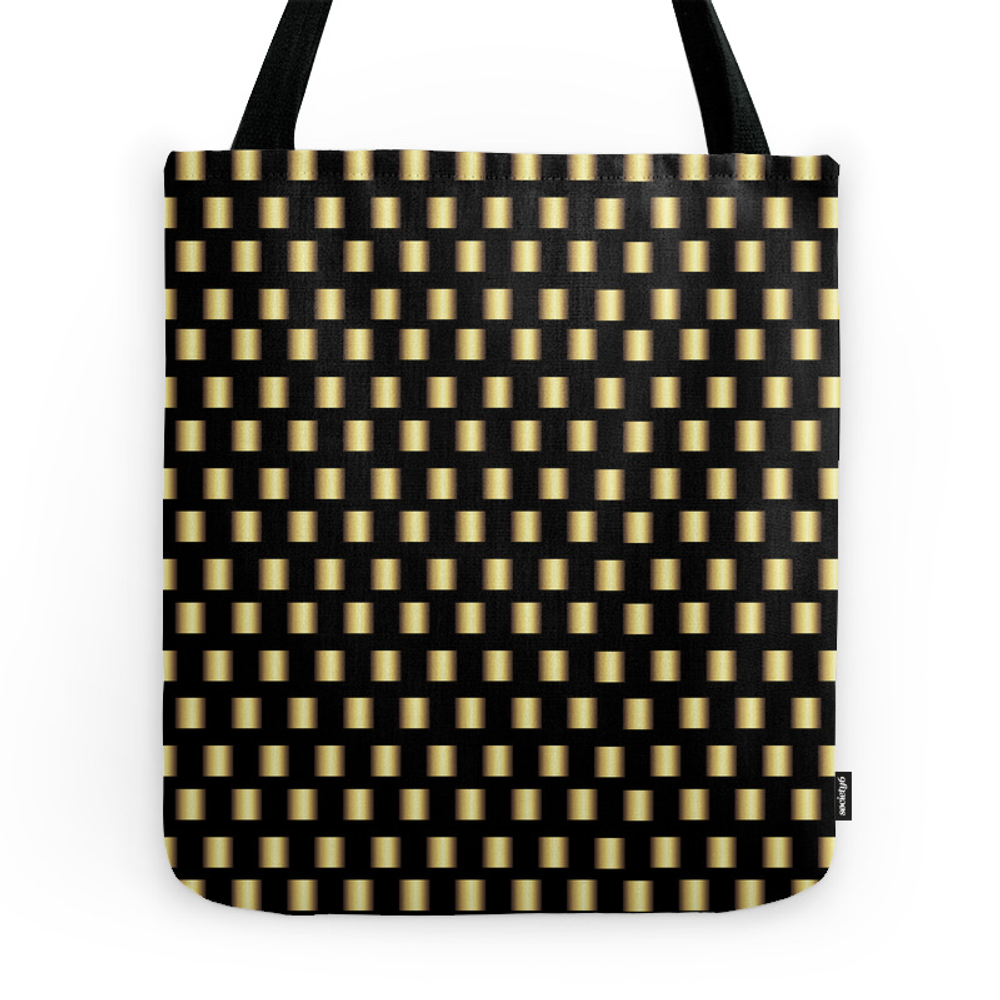 Gold Metallic Squares Tote Bag by vjcreative