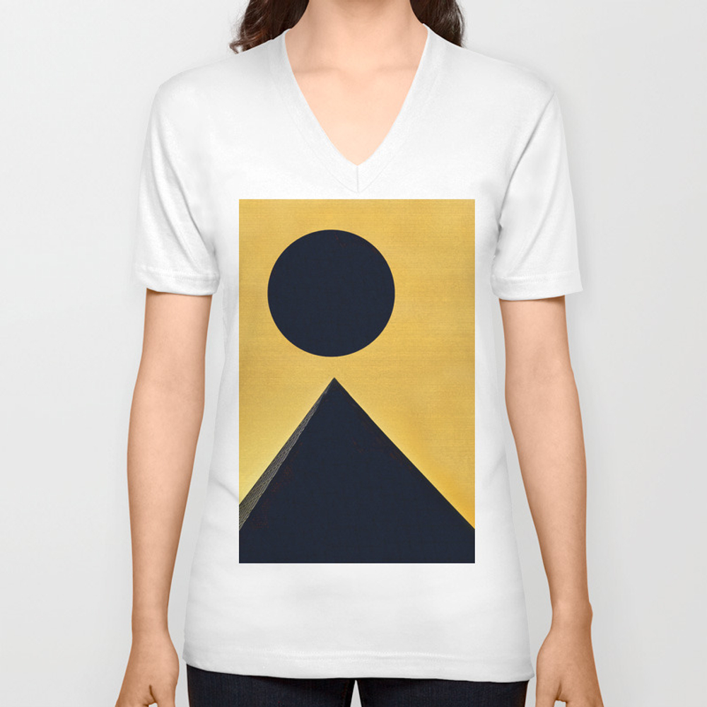Black Moon Unisex V-Neck T-shirt by lightminingunlimited