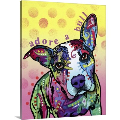 'Adore-a-bull' Print Ebern Designs Format: Canvas, Size: 14