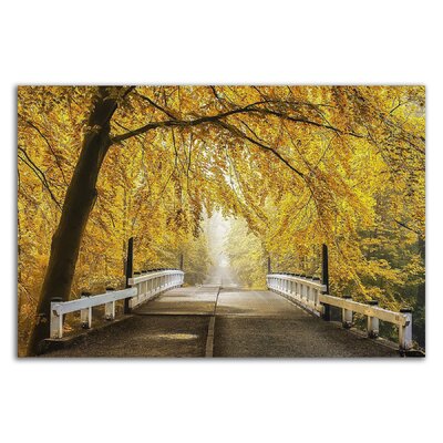 'Bridge to Fall III' by Lars Van De Goor - Wrapped Canvas Photograph Print Red Barrel Studio® Size: 18