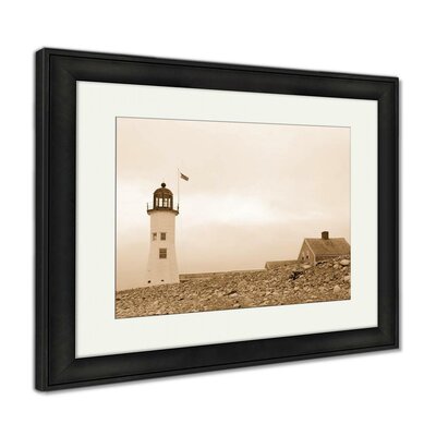 'The Old Scituate Light on Cedar Point in Scituate, Massachusetts' Photographic Print in Beige/White Breakwater Bay Size: 30