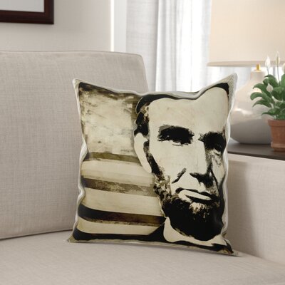 Neerav Abraham Lincoln President with American Flag Pillow Cover Winston Porter