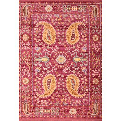 Juri Traditional Pink/Red/Orange Area Rug Bloomsbury Market Rug Size: Round 6'